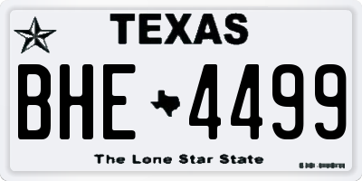 TX license plate BHE4499