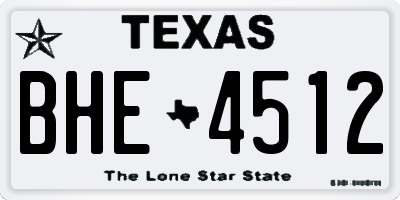TX license plate BHE4512
