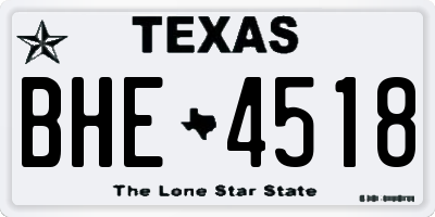 TX license plate BHE4518