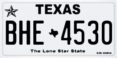 TX license plate BHE4530