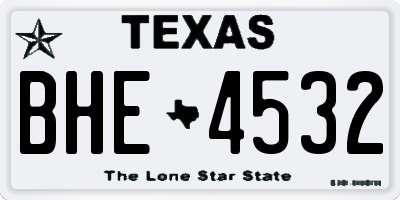 TX license plate BHE4532