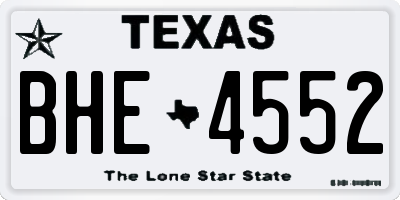 TX license plate BHE4552