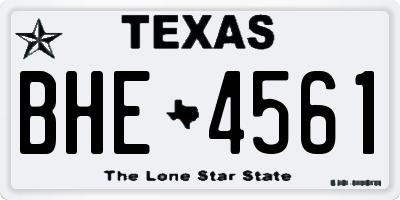 TX license plate BHE4561