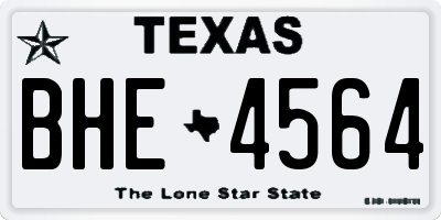 TX license plate BHE4564