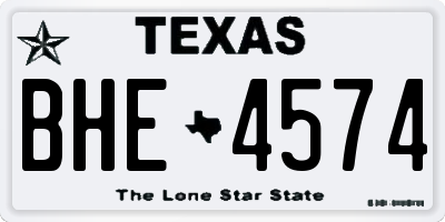 TX license plate BHE4574