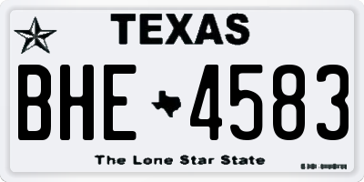 TX license plate BHE4583