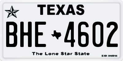 TX license plate BHE4602