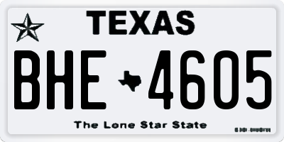 TX license plate BHE4605
