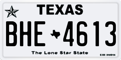 TX license plate BHE4613