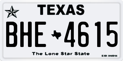 TX license plate BHE4615