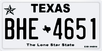 TX license plate BHE4651