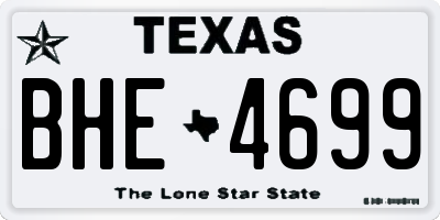TX license plate BHE4699