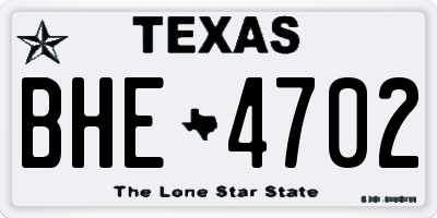 TX license plate BHE4702