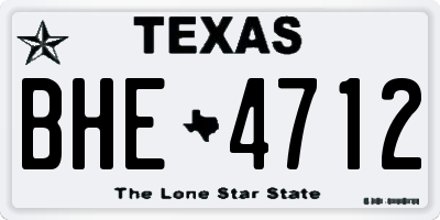 TX license plate BHE4712