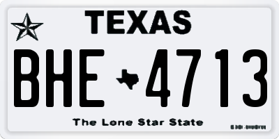 TX license plate BHE4713