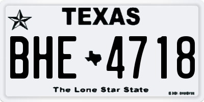 TX license plate BHE4718