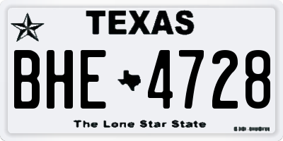 TX license plate BHE4728