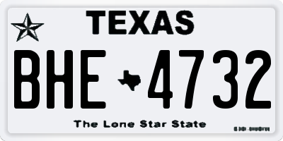TX license plate BHE4732