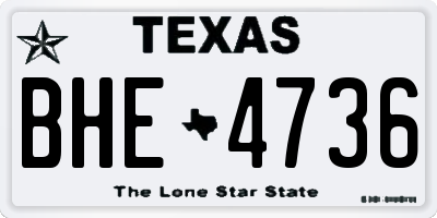 TX license plate BHE4736