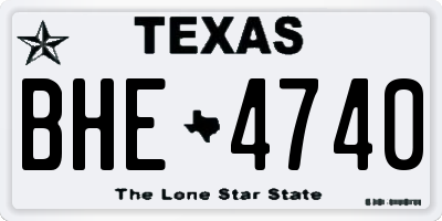 TX license plate BHE4740