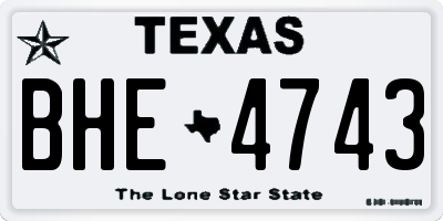 TX license plate BHE4743