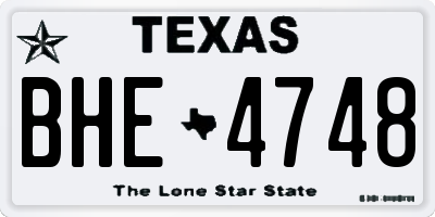 TX license plate BHE4748