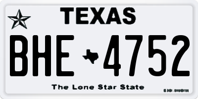 TX license plate BHE4752