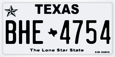 TX license plate BHE4754