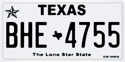 TX license plate BHE4755