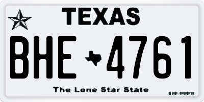 TX license plate BHE4761