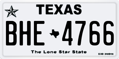 TX license plate BHE4766