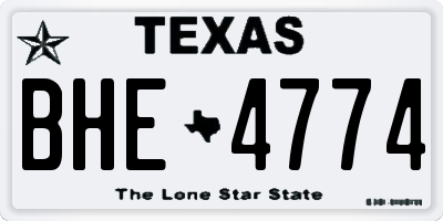 TX license plate BHE4774