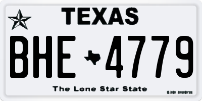 TX license plate BHE4779