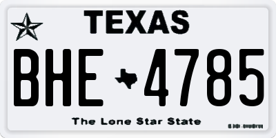 TX license plate BHE4785