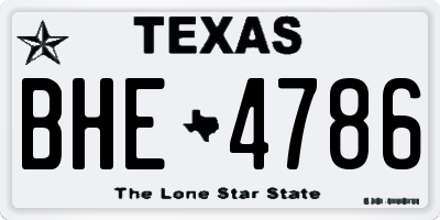 TX license plate BHE4786