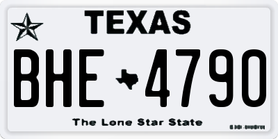 TX license plate BHE4790