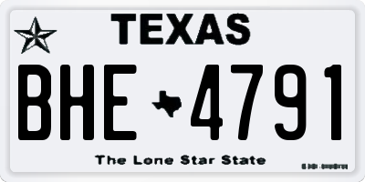 TX license plate BHE4791