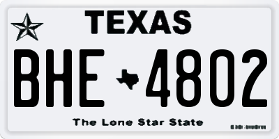 TX license plate BHE4802