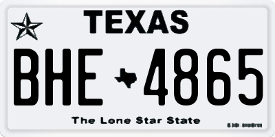 TX license plate BHE4865