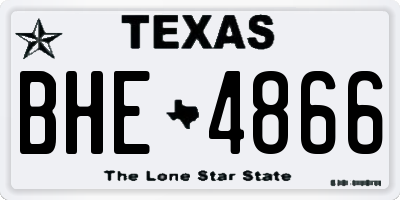 TX license plate BHE4866