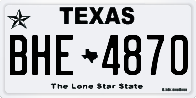 TX license plate BHE4870