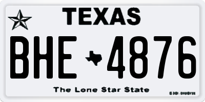TX license plate BHE4876