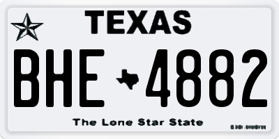 TX license plate BHE4882