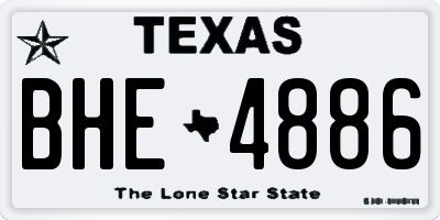 TX license plate BHE4886