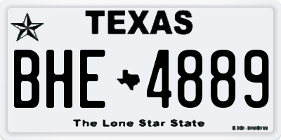 TX license plate BHE4889
