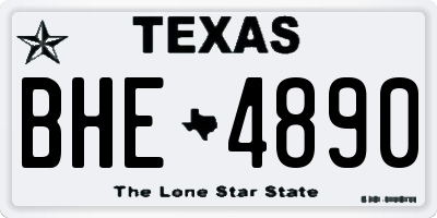 TX license plate BHE4890