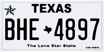 TX license plate BHE4897
