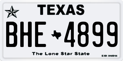 TX license plate BHE4899