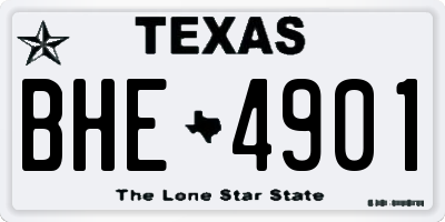 TX license plate BHE4901