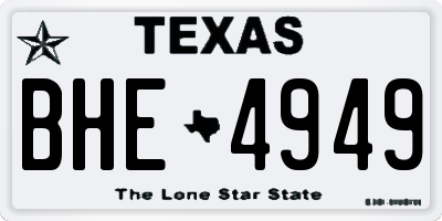 TX license plate BHE4949